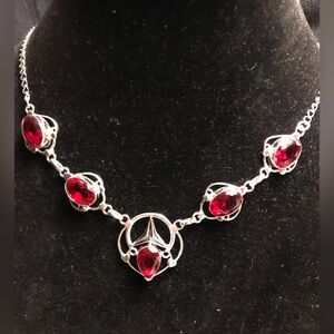 Garnet Stamped 925 Sterling Silver Necklace
